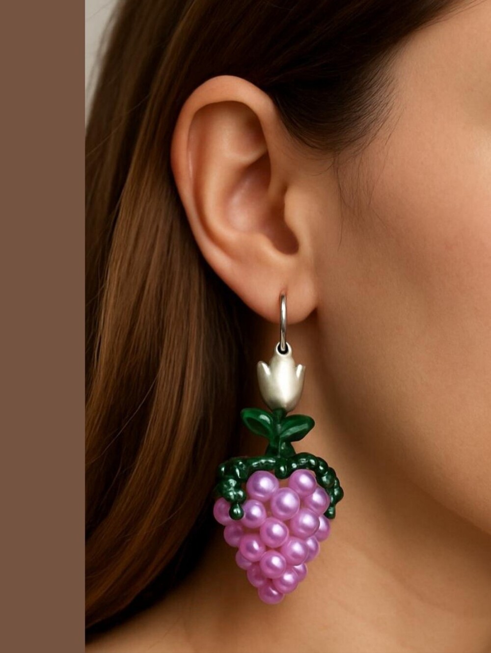 Sweet Society Pink Beaded Strawberry Drop Earrings